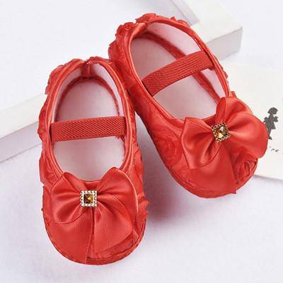 Baby Girls Ribbons Bowknot Shoes Red