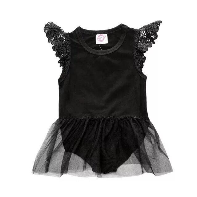 Baby Girls Romper Party Dress Tutu black