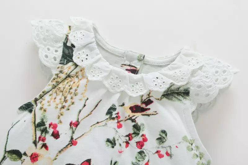Baby Girls Floral Sleeveless O Neck One Piece Clothes
