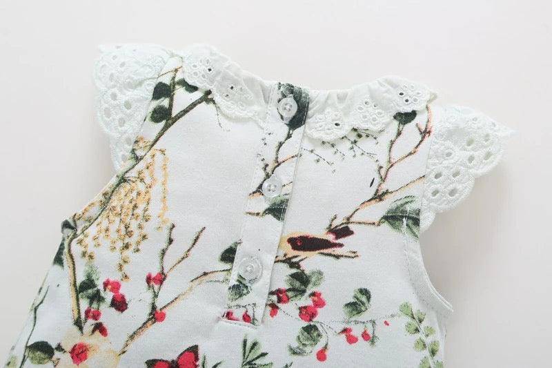 Baby Girls Floral Sleeveless O Neck One Piece Clothes