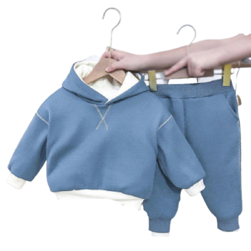 Baby Girls Sweatershirt Velvet Shirt Outfit Blue