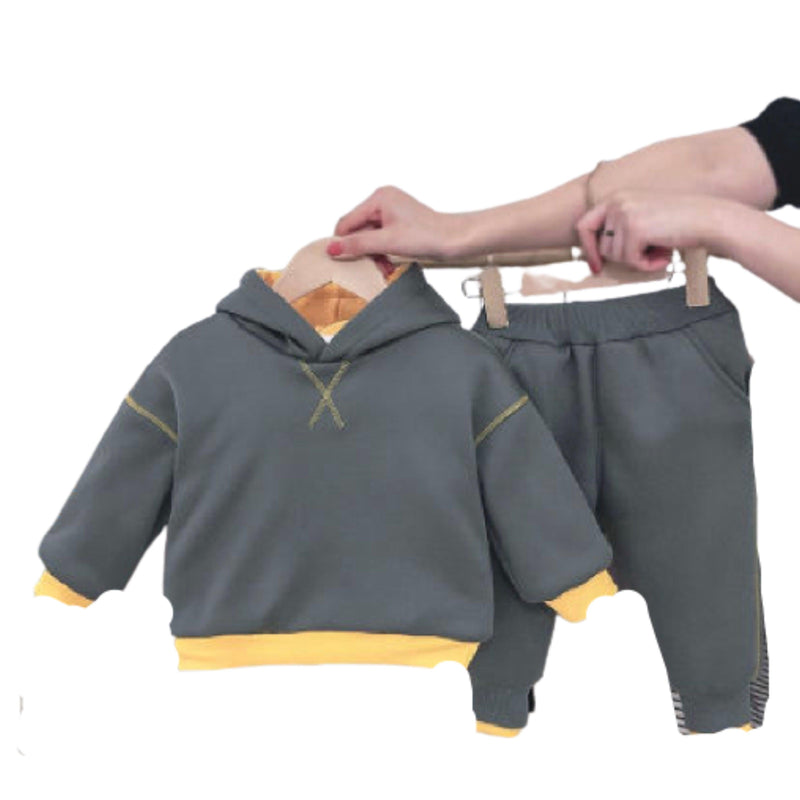 Baby Girls Sweatershirt Velvet Shirt Outfit Gray