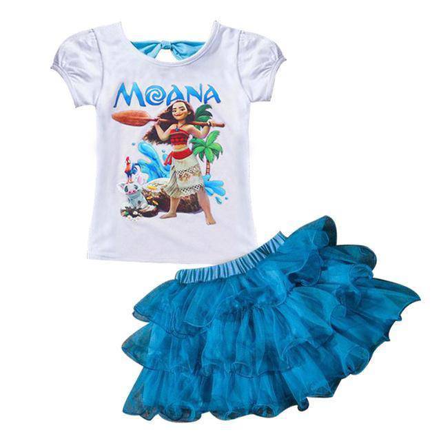 Baby Girls Trolls T Shirt Skirt Outfit Blue 2