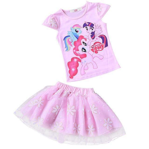 Baby Girls Trolls T Shirt Skirt Outfit Pink