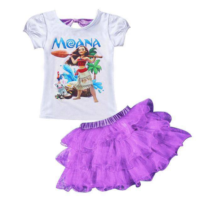 Baby Girls Trolls T Shirt Skirt Outfit Purple 2