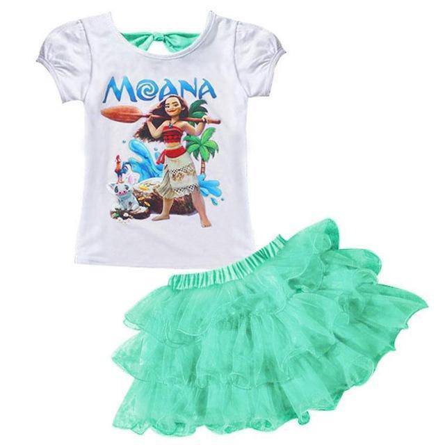 Baby Girls Trolls T Shirt Skirt Outfit Green