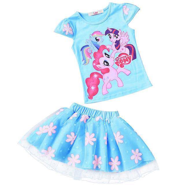 Baby Girls Trolls T Shirt Skirt Outfit Blue