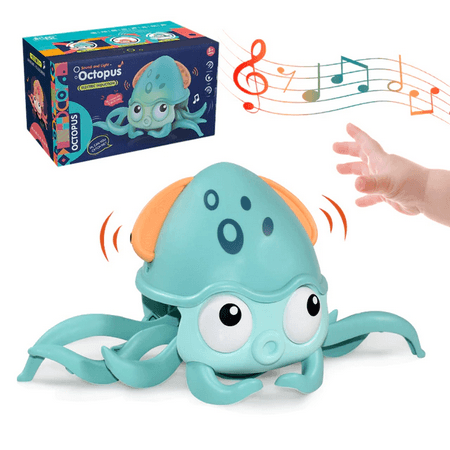 Baby Moving Crab Octopus Musical Toys Light blue Octopus