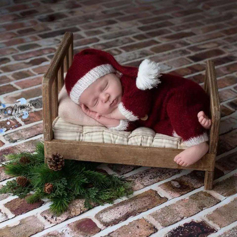 Baby Photograph Props Christmas Jumpsuit Newborn Red