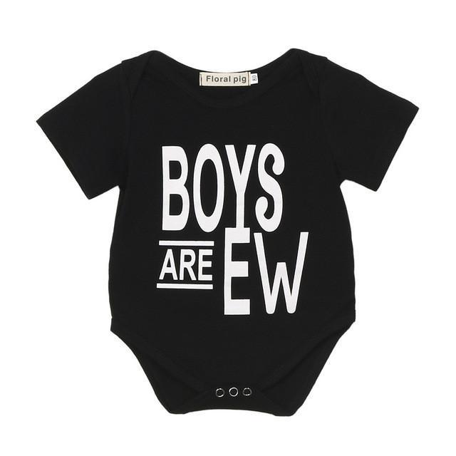 Baby Romper Boys Are Ew Girls Jumpsuit Black