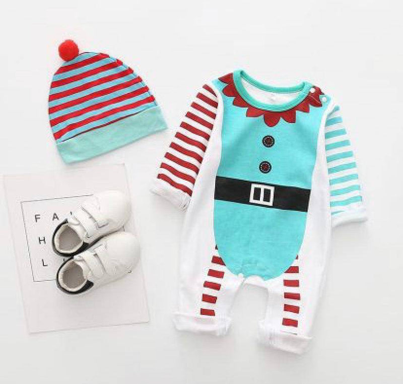 Baby Romper Christmas Jumpsuit Clothes Light blue