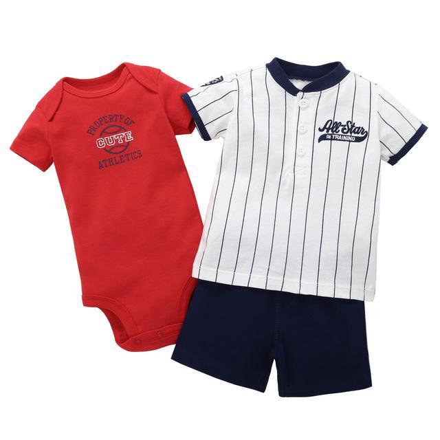 Baby Sets T Shirt Short Romper Outfit White Black