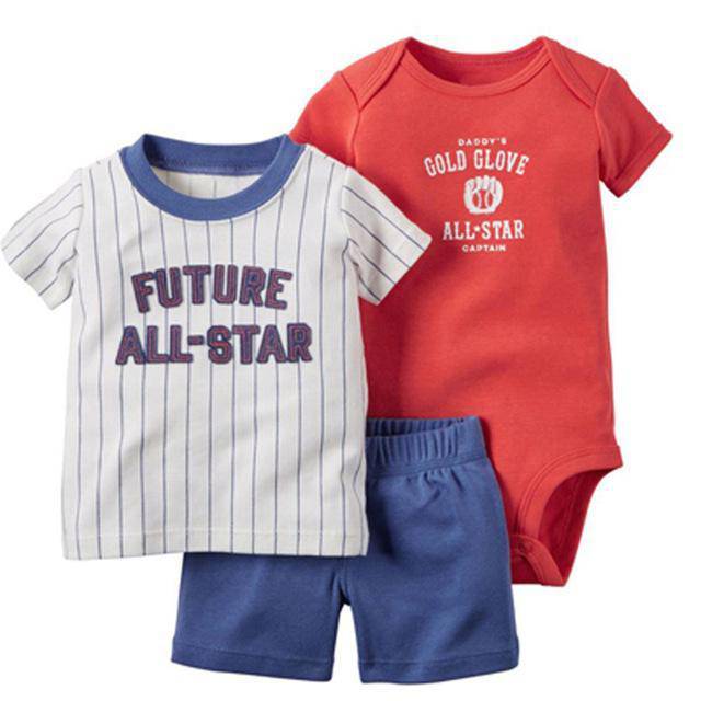 Baby Sets T Shirt Short Romper Outfit White Black 6M