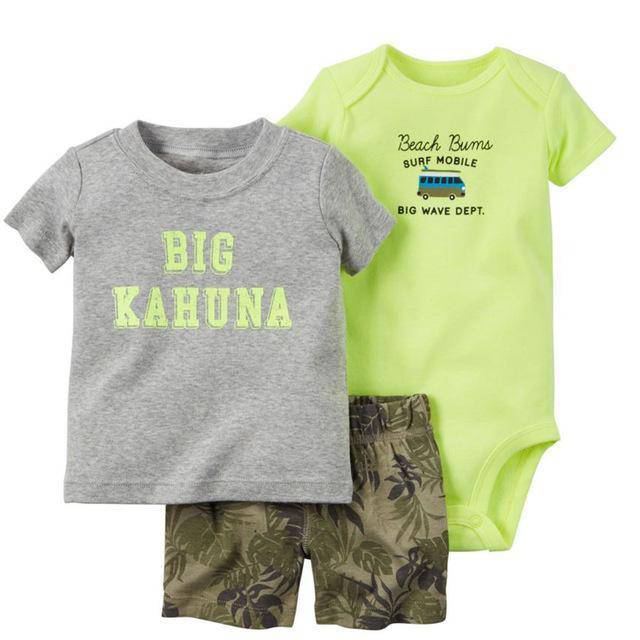 Baby Sets T Shirt Short Romper Outfit Green