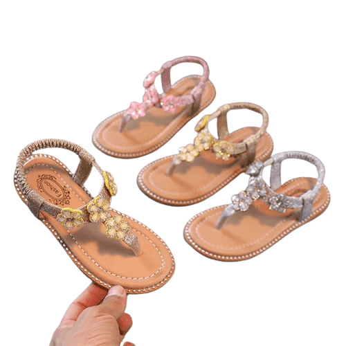 Baby Toddler Girls Summer Beach Floral Crystal Sandals Shoes