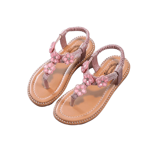 Baby Toddler Girls Summer Beach Floral Crystal Sandals Shoes Pink