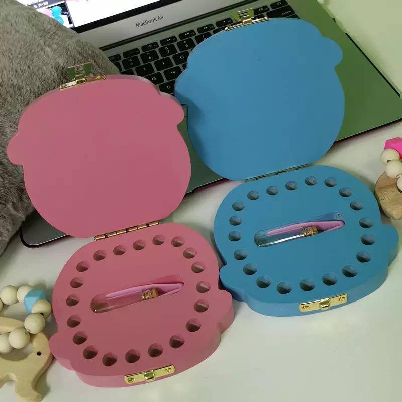 Baby Tooth Wooden Box Milk Teeth Storage