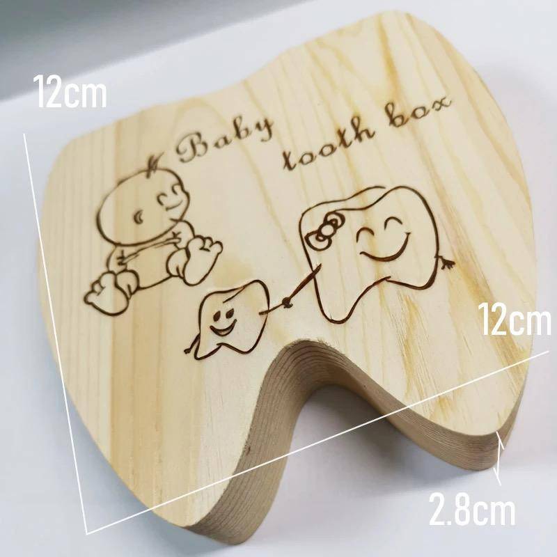Baby Tooth Wooden Box Milk Teeth Storage