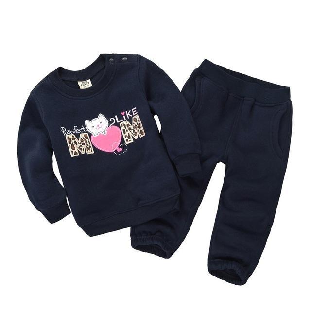 Baby Unisex Animals Sweatshirts Pants Outfit Black