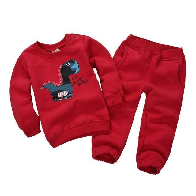 Baby Unisex Animals Sweatshirts Pants Outfit Maroon
