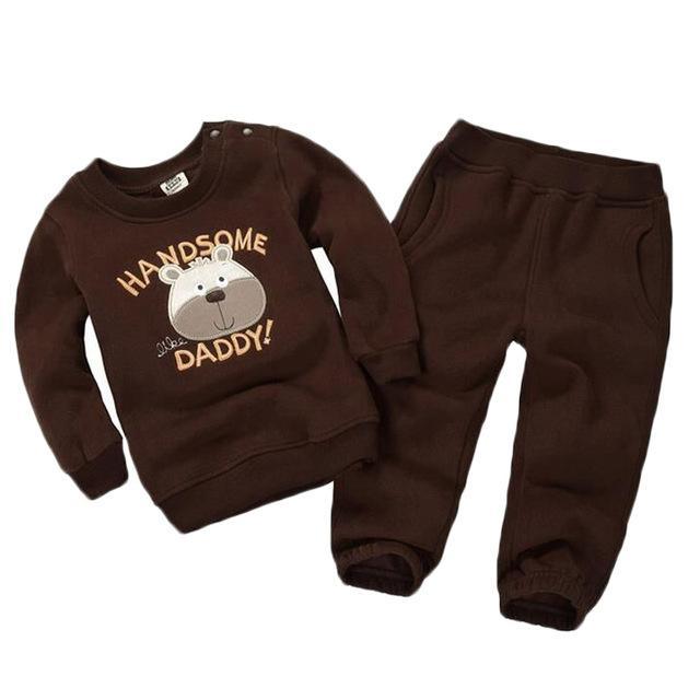 Baby Unisex Animals Sweatshirts Pants Outfit Brown