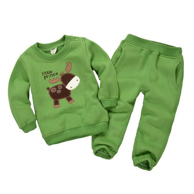 Baby Unisex Animals Sweatshirts Pants Outfit Green