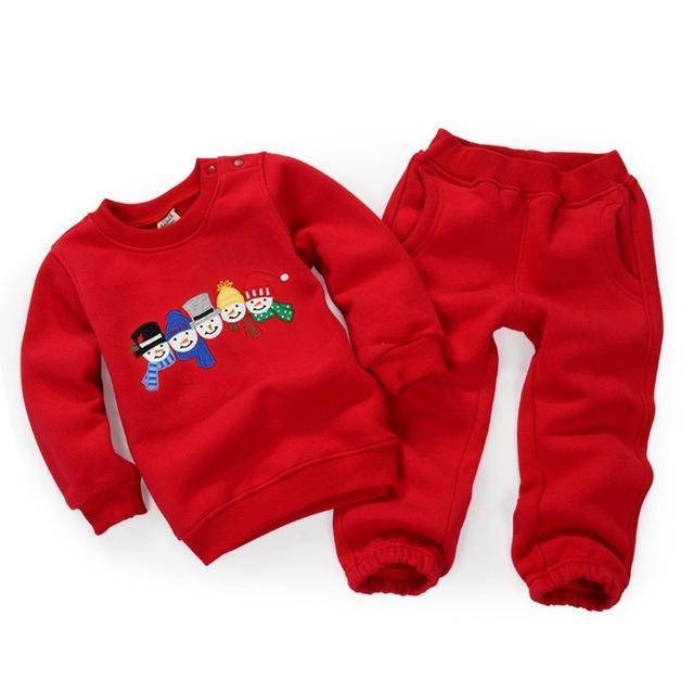 Baby Unisex Animals Sweatshirts Pants Outfit Red