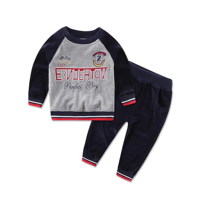 Baby Unisex Blouse Velvet Sport Suit Pants