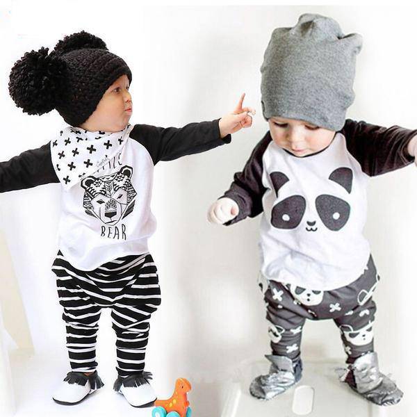 Baby Unisex Boys Girls T Shirt Pants Outfit Clothes