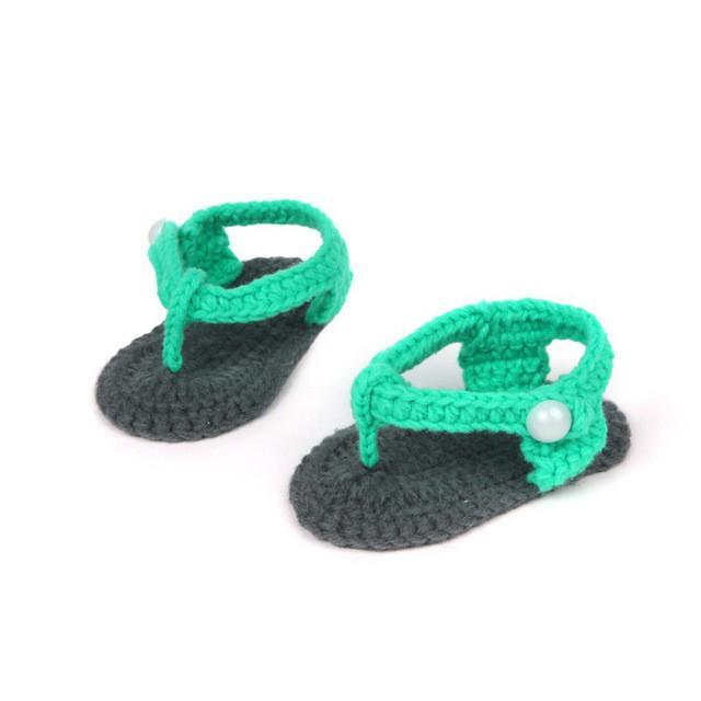 Baby Unisex Handmade Knit Sock Scandals Green One size