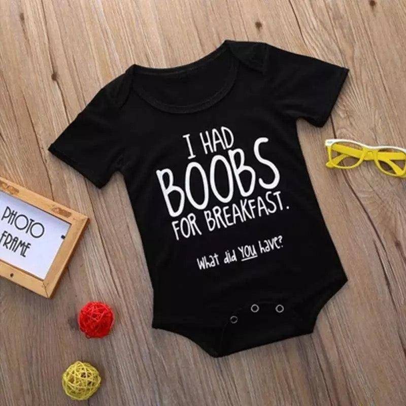 Baby Unisex I Had Boobs For Breakfast Jumpsuit