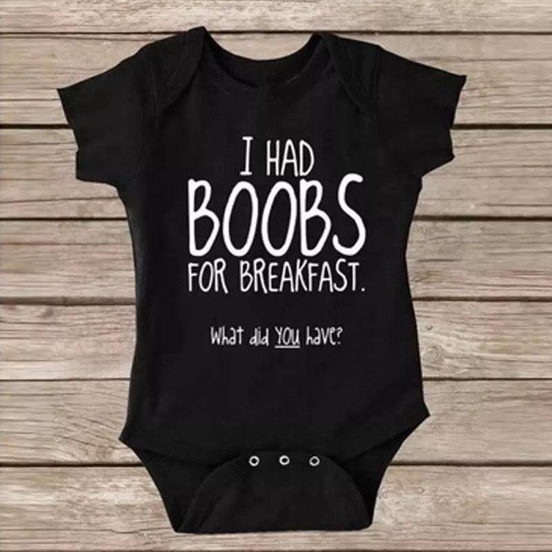 Baby Unisex I Had Boobs For Breakfast Jumpsuit