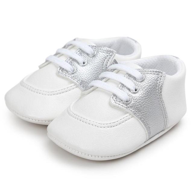 Baby Unisex Soft Bottom Sneakers Shoes Argent Sliver