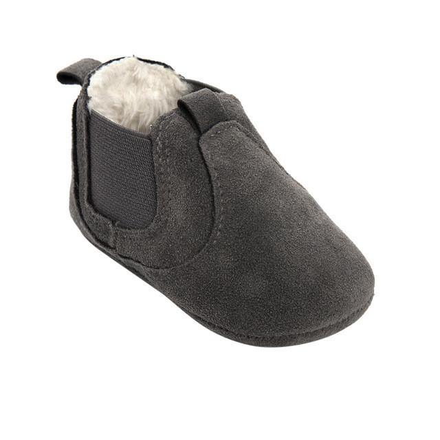 Baby Unisex Soft Warm Velvet Shoes Dark Gray