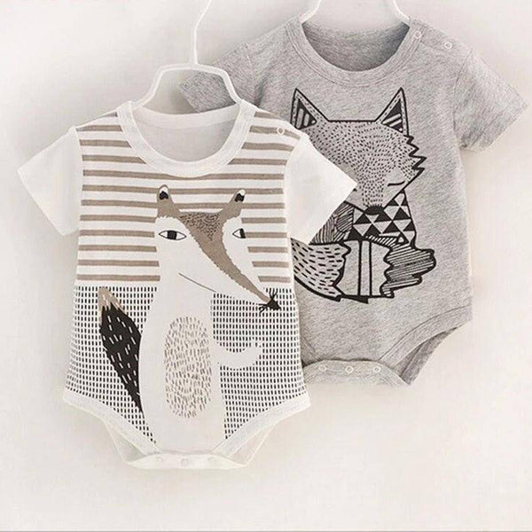 Baby Unisex Wolf Animal Design Romper