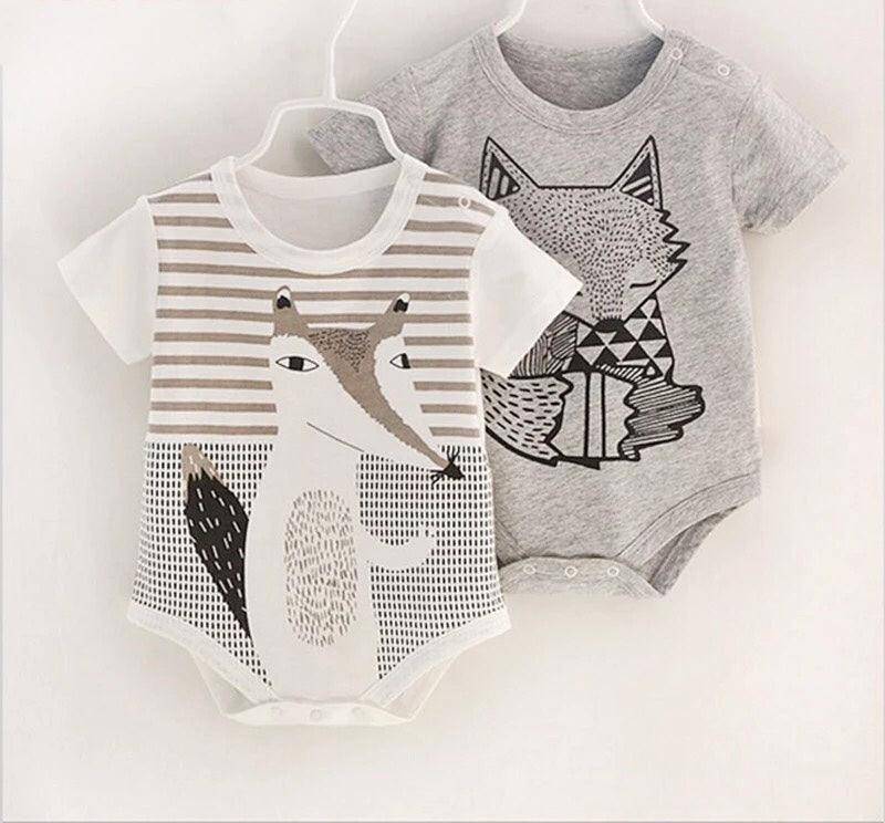 Baby Unisex Wolf Animal Design Romper