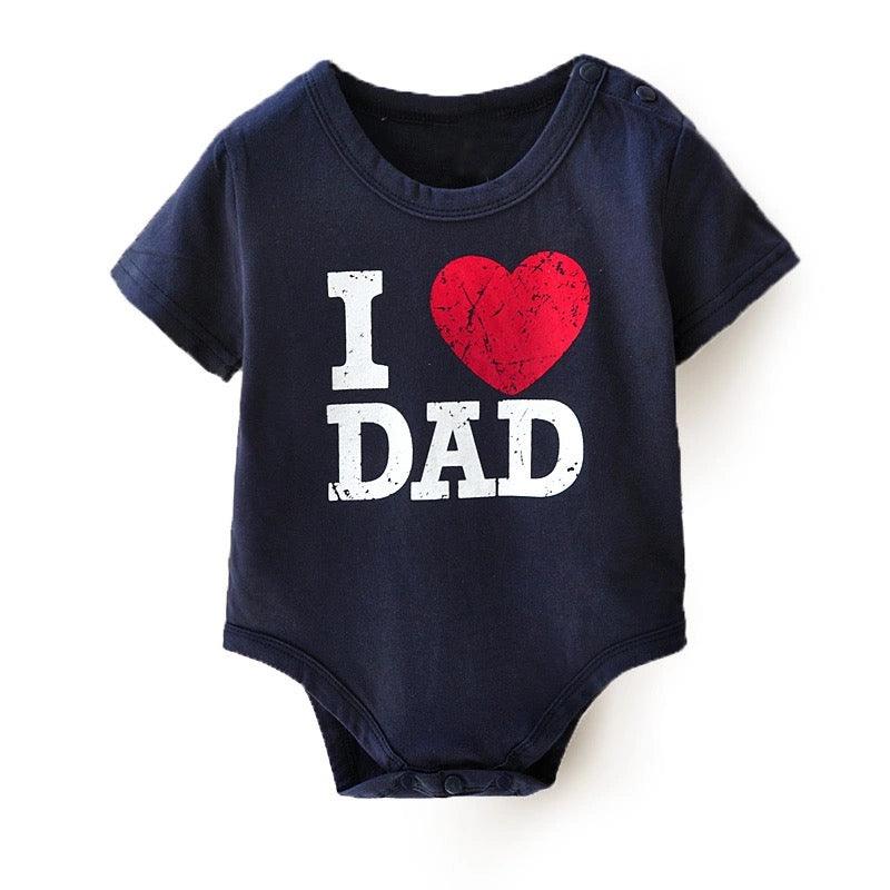 Baby Unisex Wolf Animal Design Romper Black Dad