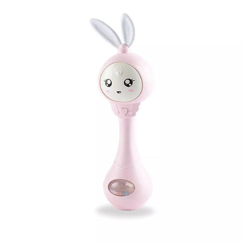 Baby Teether Music Rattle Toys Pacifier Hand Bells Pink