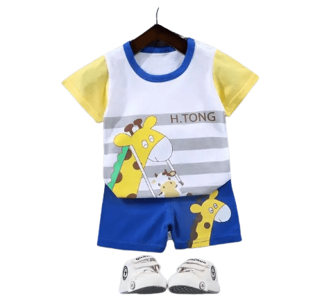 Baby Toddler T-shirt Pants Sets Cartoon Outfits Yellow