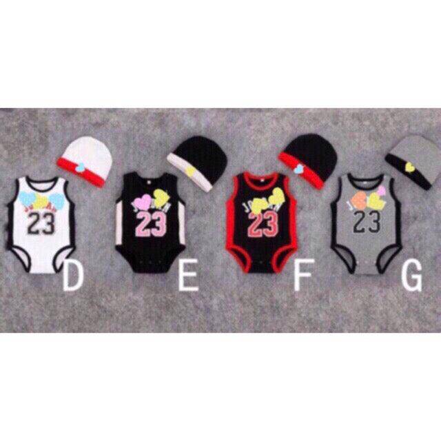 Beanie Newborn Letter Jersey Romper