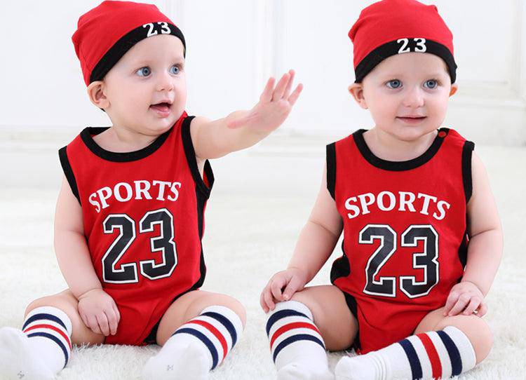 Beanie Newborn Letter Jersey Romper