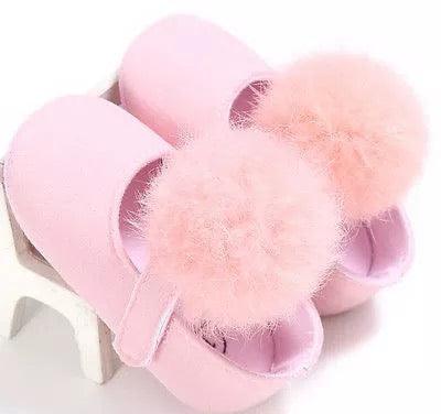 Beautiful Baby Girl Princess Soft Plush Pom Shoes Pink
