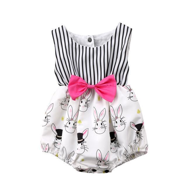 Beautiful Baby Girls Rabbit Romper White