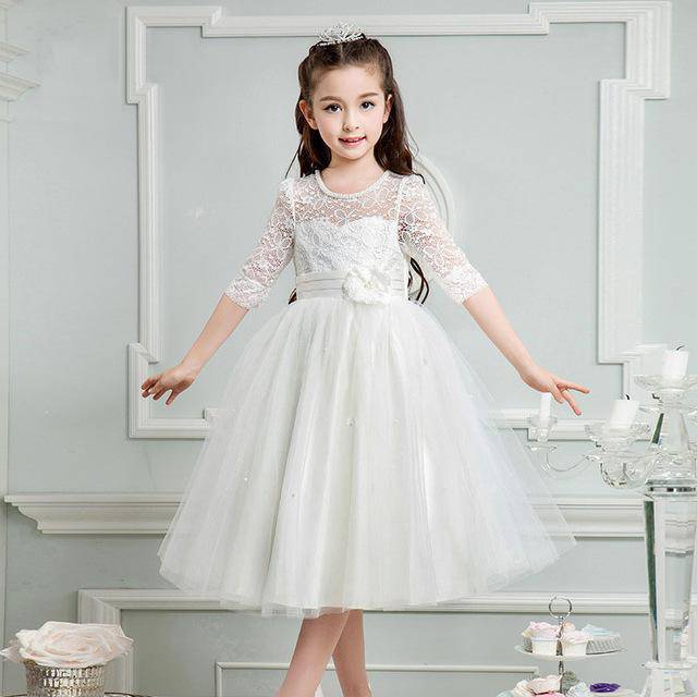 Beautiful Princess White Party Gown Purple Lace Dress White