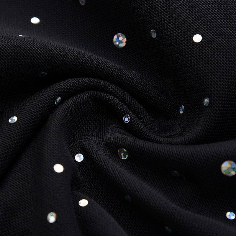 Black Cute Bowknot Sequined Dress For Girls