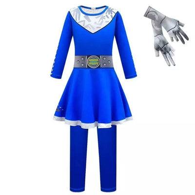 Blue Zombies 3 Cheerleader Addison Halloween Costume Blue dress belt with pant gloves