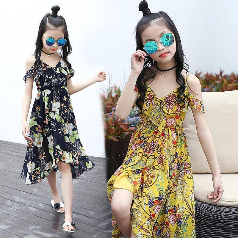 Bohemian Style Floral Sleeveless Girls Dresses