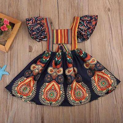 Boho Floral Toddler Girl’s Party Dress