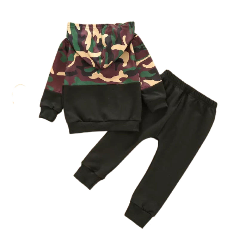 Boys Camouflage Hooded Long Sleeve Tracksuit