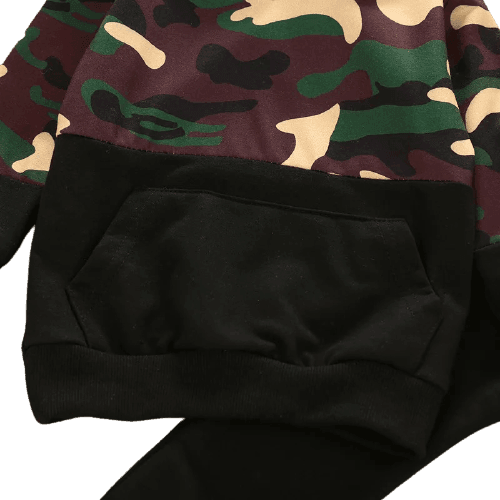 Boys Camouflage Hooded Long Sleeve Tracksuit